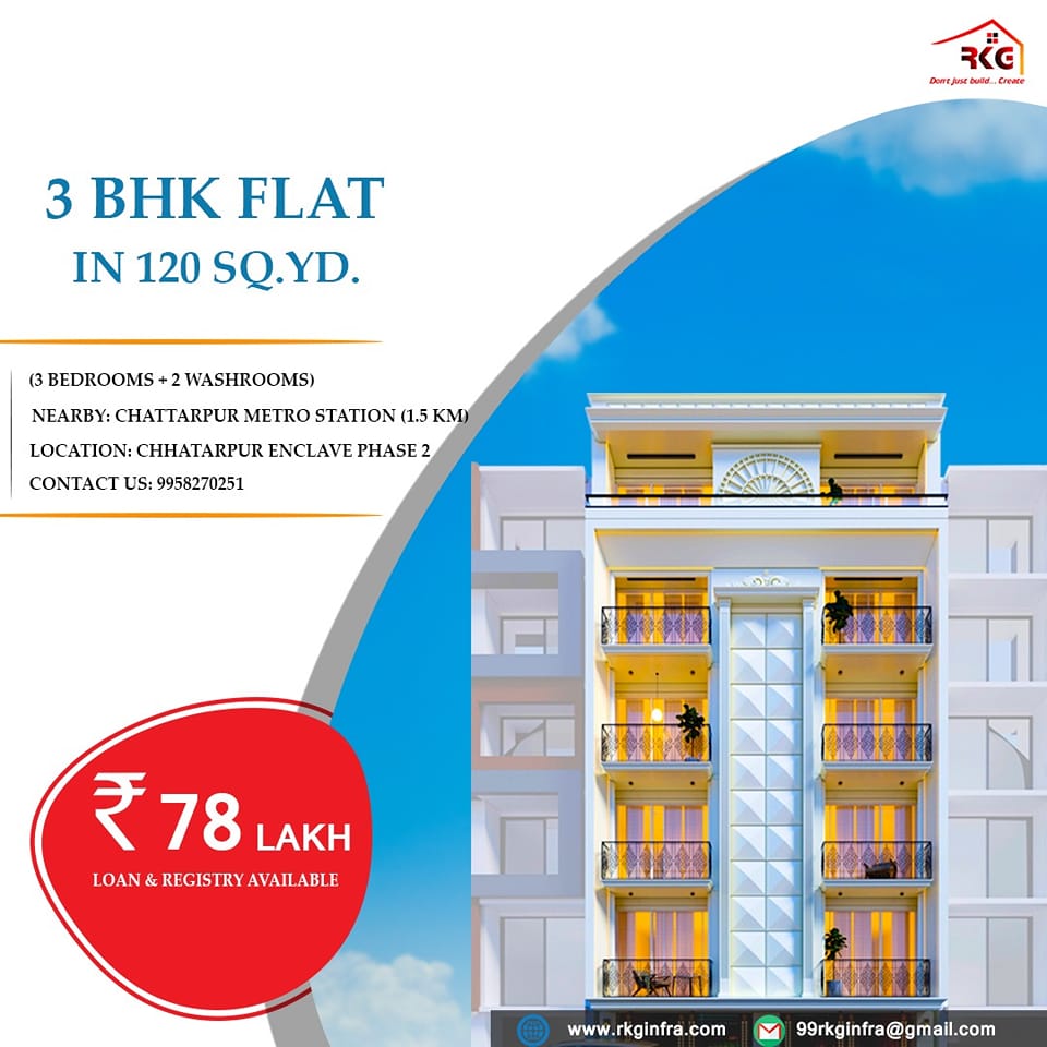 Chattarpur 3 BHK Flat For Sale 